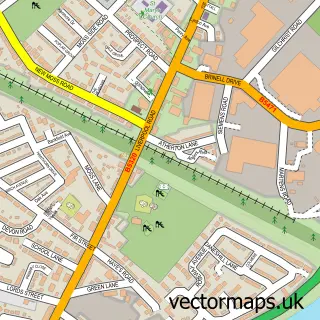 Street map sample of Cadishead, Greater Manchester
