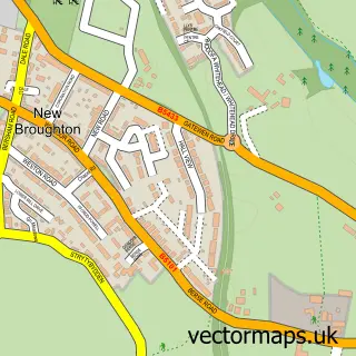 Street map sample of Caego, Clwyd