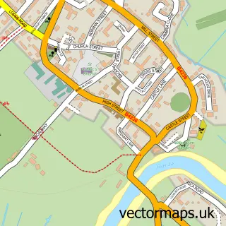 Street map sample of Caerleon, Gwent