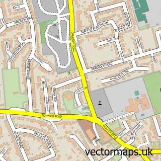 Street map sample of Caister on Sea, Norfolk