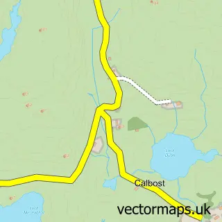 Street map sample of Calabost, Western Isles