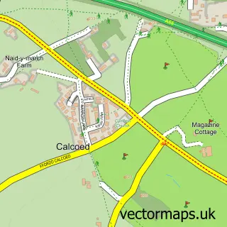 Street map sample of Calcoed, Clwyd
