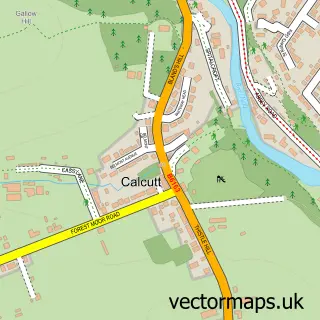 Street map sample of Calcutt, North Yorkshire