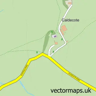 Street map sample of Caldecote, Hertfordshire