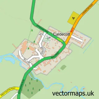 Street map sample of Caldecott, Rutland
