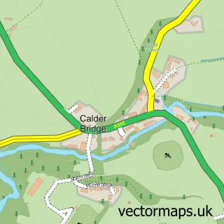 Street map sample of Calder Bridge, Cumbria