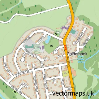 Street map sample of Calderbank, Lanarkshire