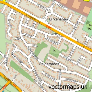 Street map sample of Calderbraes, Lanarkshire