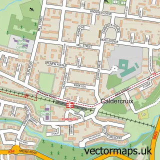 Street map sample of Caldercruix, Lanarkshire