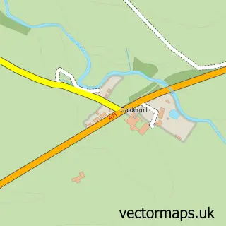Street map sample of Caldermill, Lanarkshire