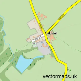 Street map sample of Caldwell, Derbyshire
