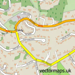 Street map sample of Caldy, Merseyside