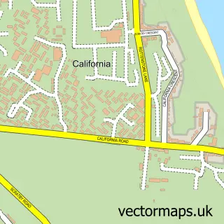 Street map sample of California, Norfolk