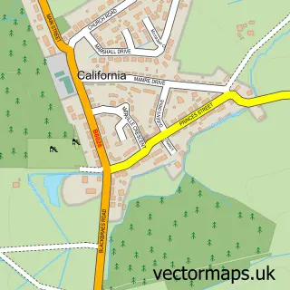 Street map sample of California, Stirling and Falkirk