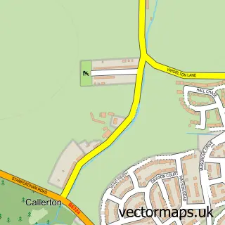 Street map sample of Callerton, Tyne & Wear