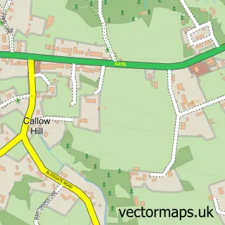 Street map sample of Callow Hill, Worcestershire