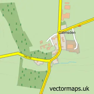 Street map sample of Calmsden, Gloucestershire