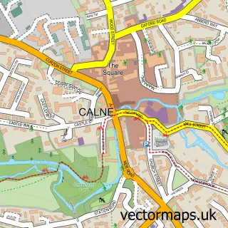 Street map sample of Calne, Wiltshire