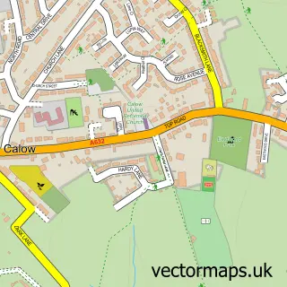 Street map sample of Calow, Derbyshire
