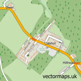 Street map sample of Calshot, Hampshire