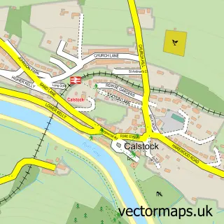 Street map sample of Calstock, Cornwall