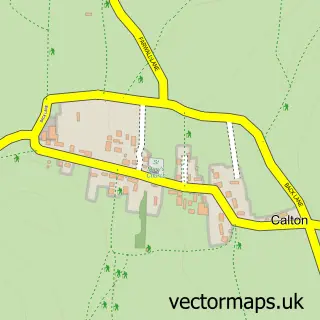 Street map sample of Calton, Staffordshire