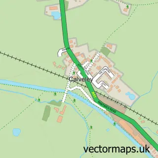 Street map sample of Calveley, Cheshire