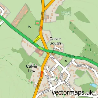 Street map sample of Calver Sough, Derbyshire