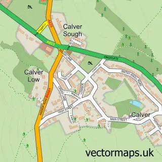 Street map sample of Calver, Derbyshire