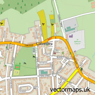 Street map sample of Calverley, West Yorkshire