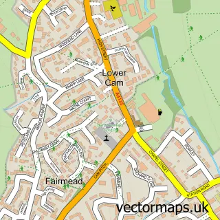 Street map sample of Cam, Gloucestershire