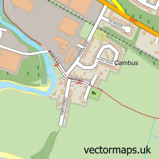 Street map sample of Cambus, Clackmannan