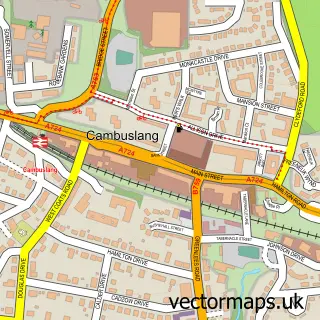 Street map sample of Cambuslang, Lanarkshire