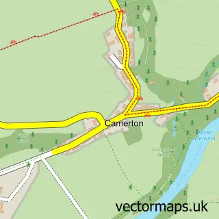 Street map sample of Camerton, Cumbria