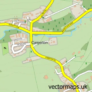 Street map sample of Camerton, Somerset