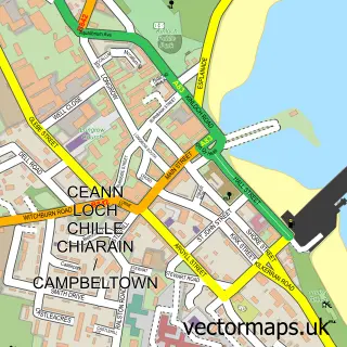 Street map sample of Campbeltown, Argyll and Bute
