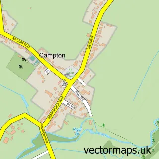 Street map sample of Campton, Bedfordshire