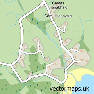 Street map sample of Camustianavaig, Ross and Cromarty