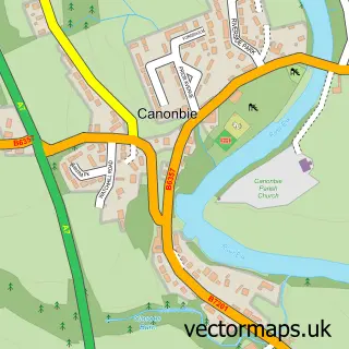 Street map sample of Canonbie, Dumfries