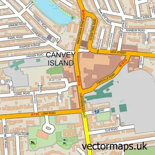 Street map sample of Canvey Island, Essex