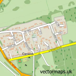 Street map sample of Canwick, Lincolnshire