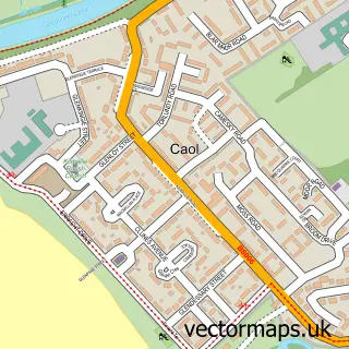Street map sample of Caol, Inverness