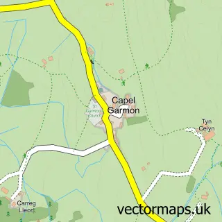 Street map sample of Capel Garmon, Clwyd