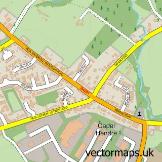 Street map sample of Capel Hendre, Dyfed