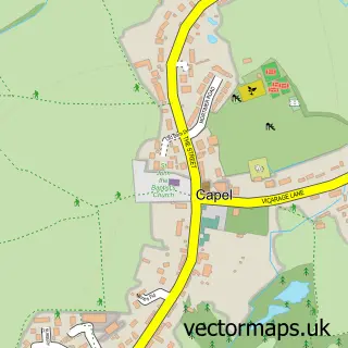 Street map sample of Capel, Surrey