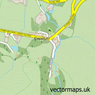 Street map sample of Capelulo, Clwyd
