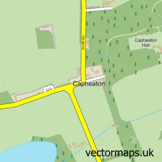 Street map sample of Capheaton, Northumberland