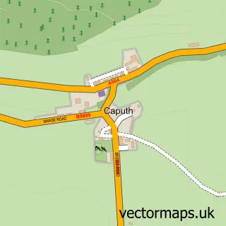 Street map sample of Caputh, Perth and Kinross