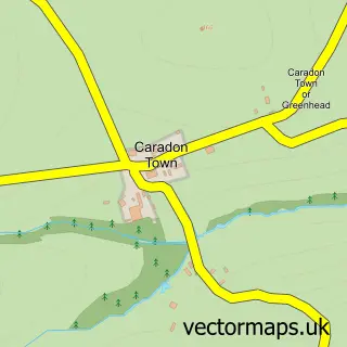 Street map sample of Caradon Town, Cornwall