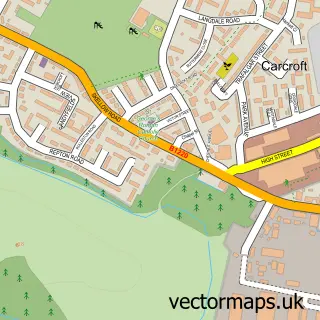 Street map sample of Carcroft, South Yorkshire